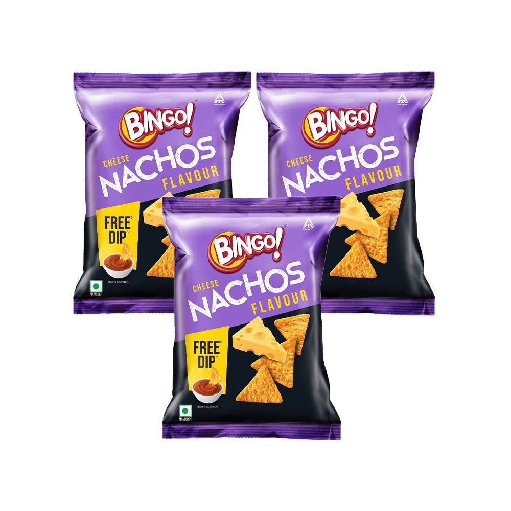 Bingo Mad Angles Cheese Nachos - Pack of 3 : 3 x 42 g