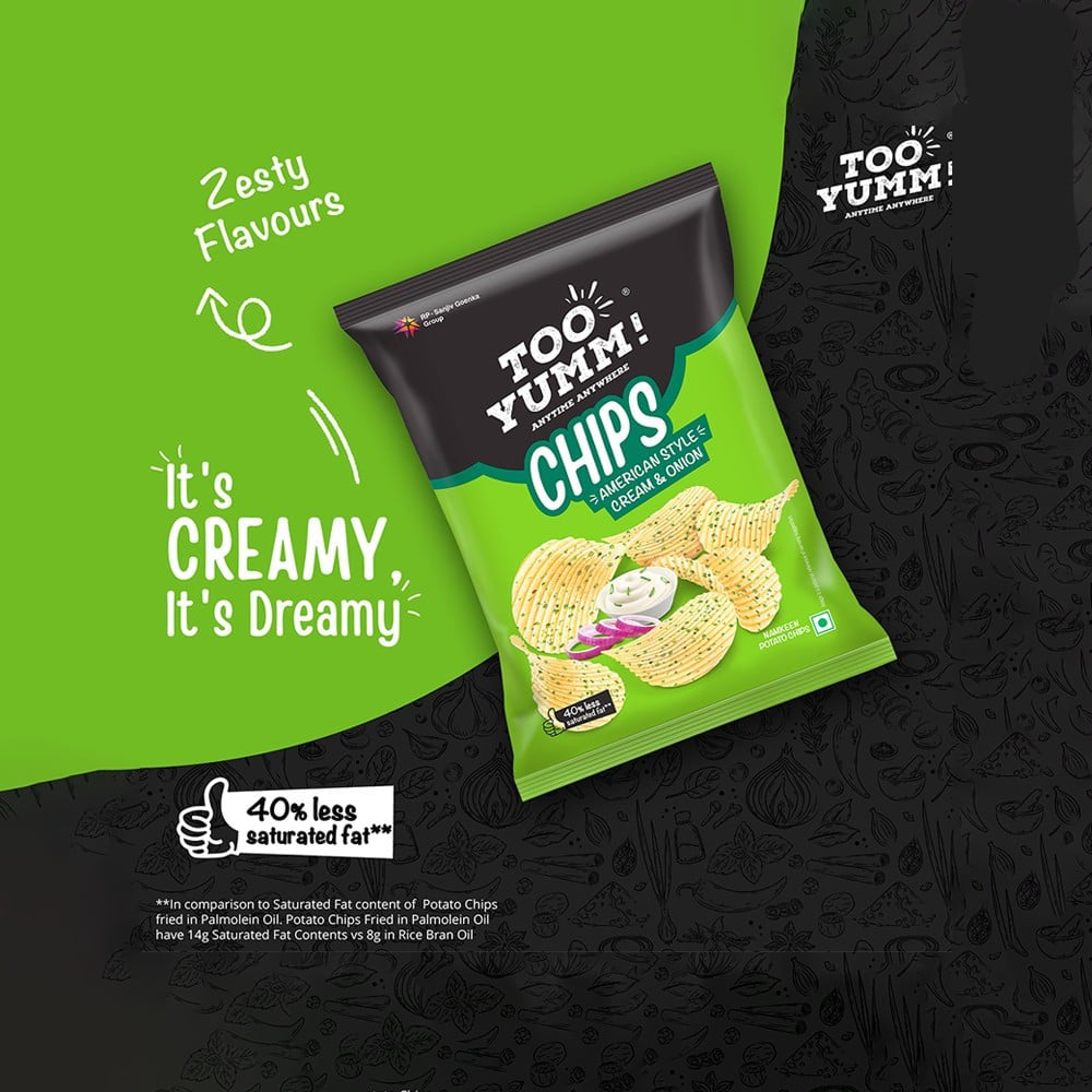 Too Yumm American Style Cream & Onion Potato Chips : 84 g