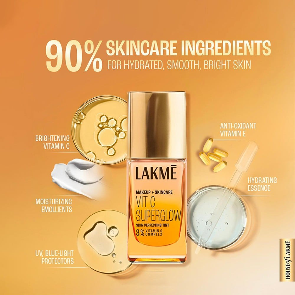 Lakme Makeup + Skincare Vitamin C SuperGlow Foundation (Cool Ivory) : 25 ml