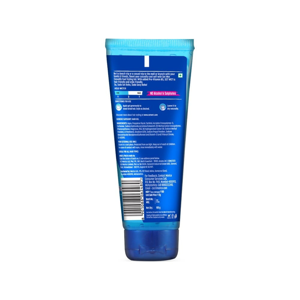 Set Wet Casually Cool Styling Hair Gel : 100 g