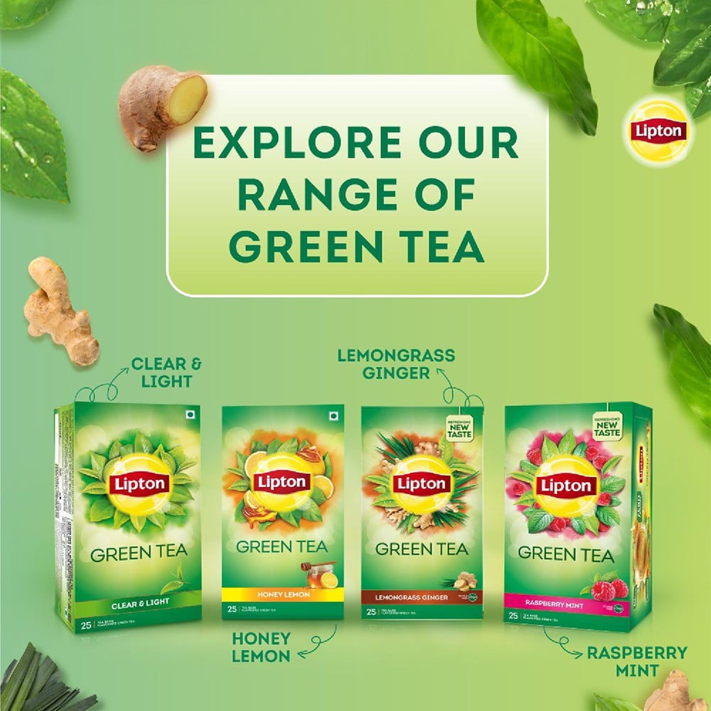 Lipton Lemongrass Ginger Green Tea Bags : 25 x 1.3 g