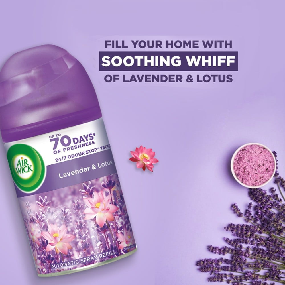 Airwick Freshmatic Automatic Air Freshener Refill (Lavender & Lotus) - Pack of 4 : 4 x 250 ml
