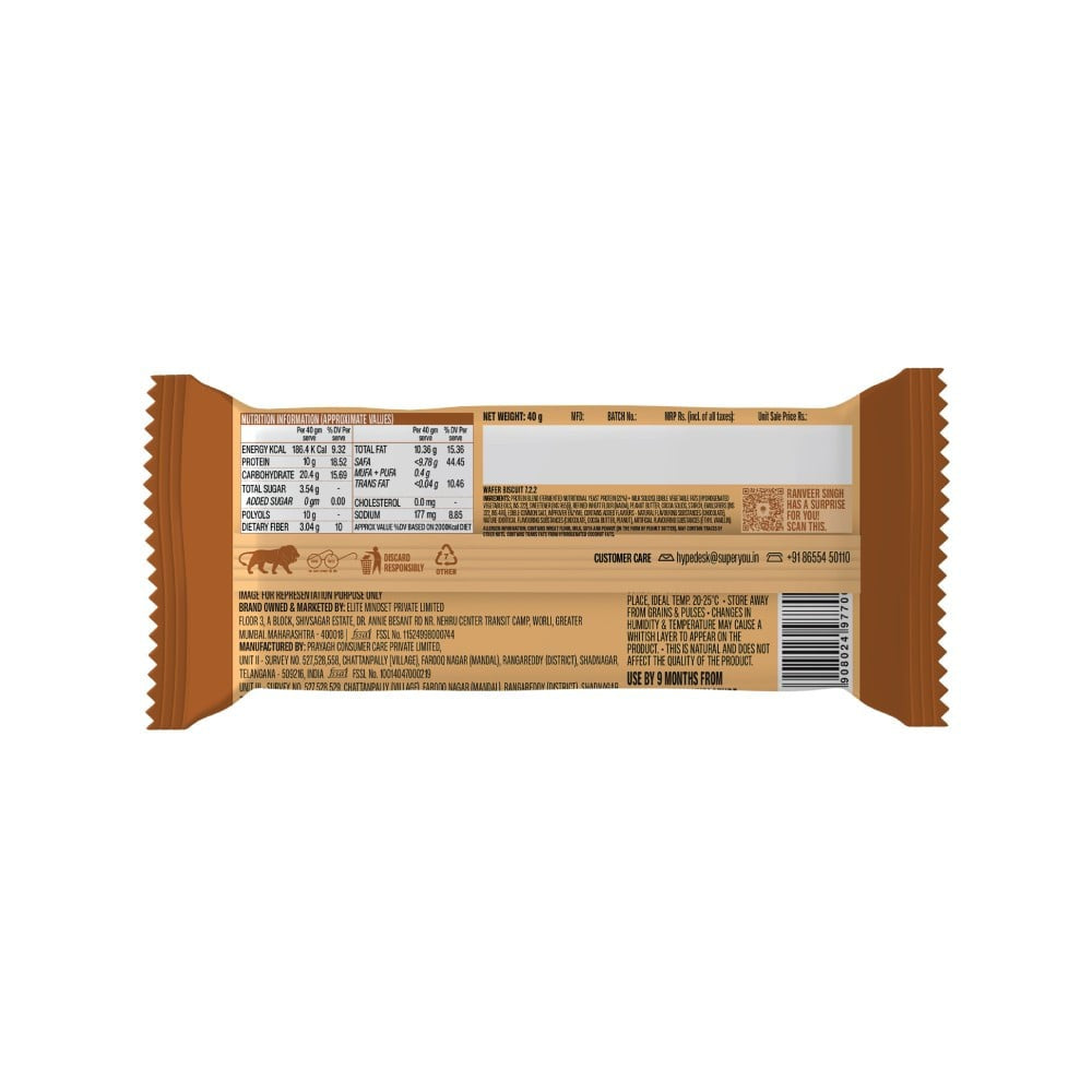 SuperYou Choco Peanut Butter Wafer Protein Bar - Pack of 4 : 4 x 40 g