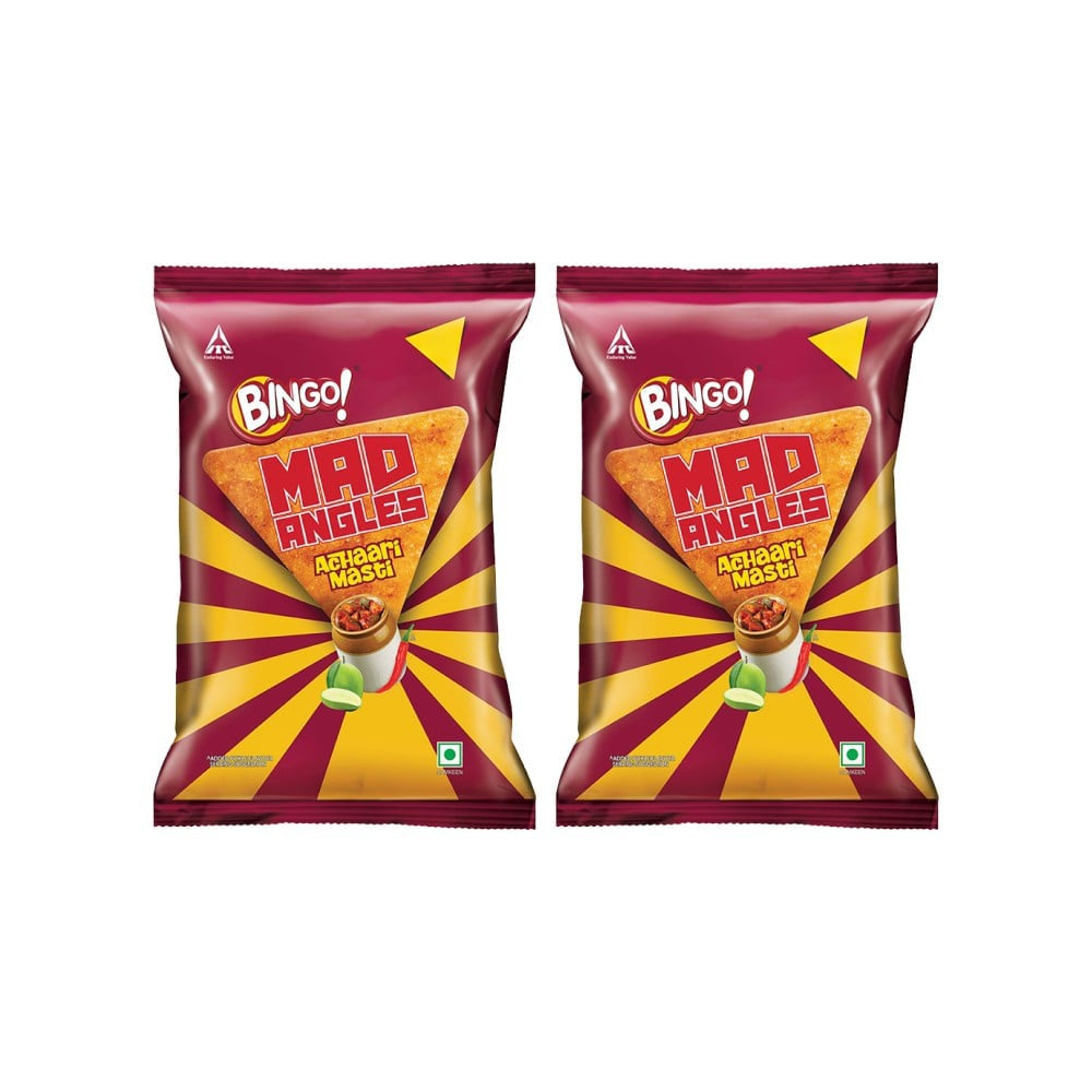Bingo Mad Angles Achaari Masti Crisps - Pack of 2 : 2 x 117 g