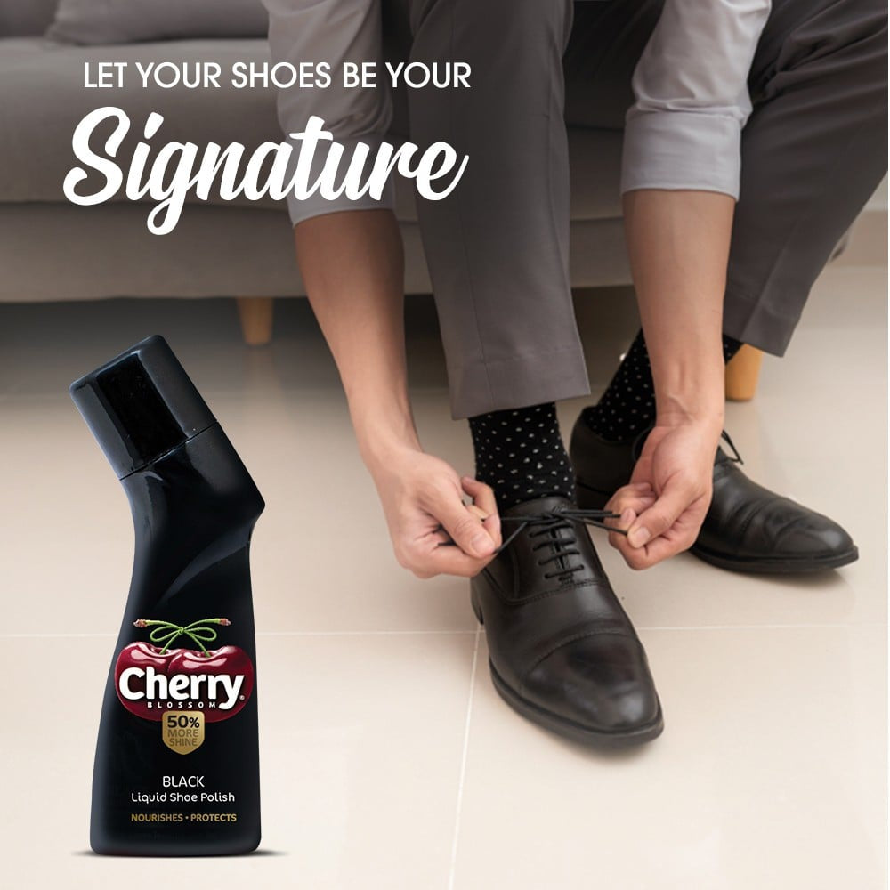 Cherry Blossom Black Liquid Shoe Polish : 75 ml