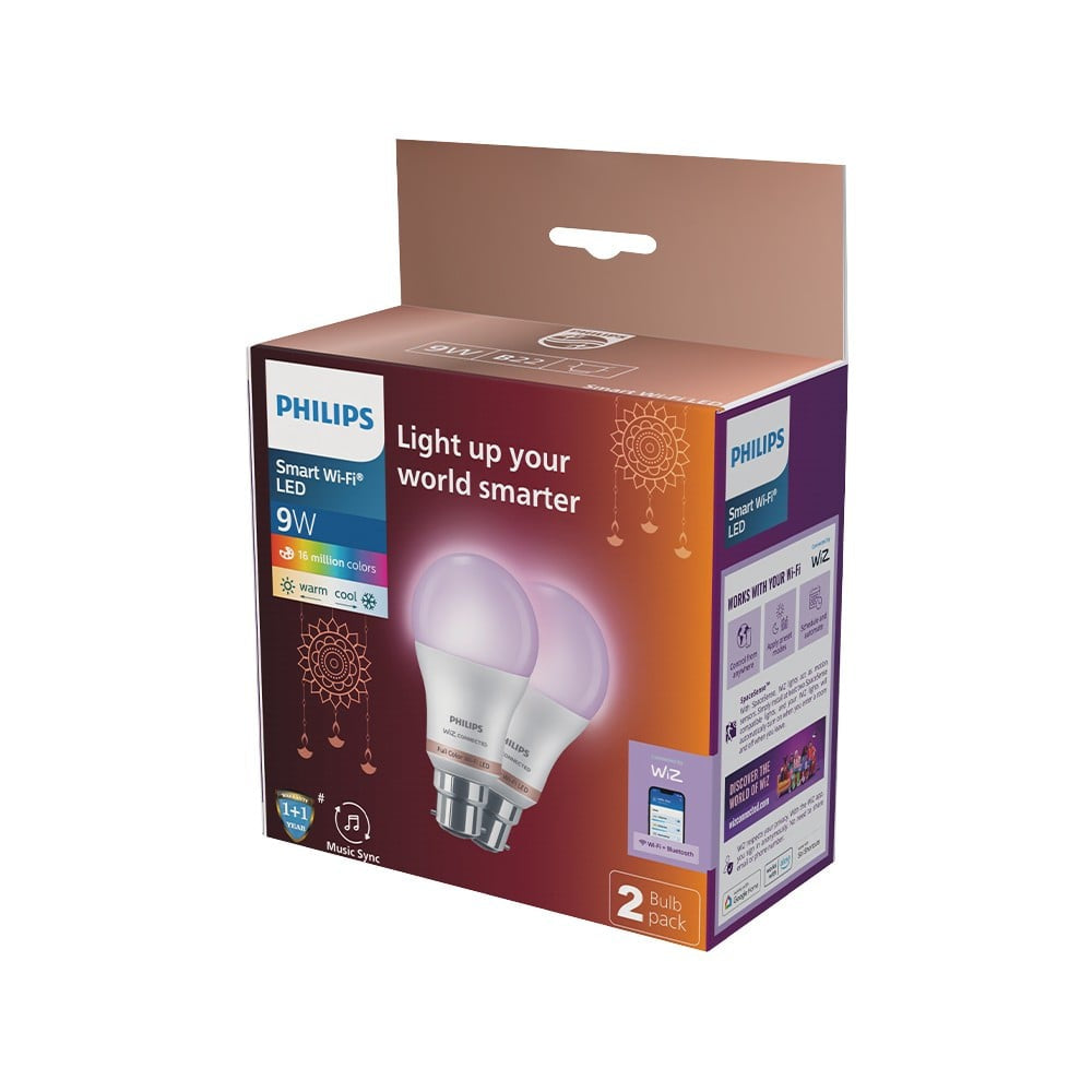 Philips Smart Wi-Fi 9 W LED Bulb Full Colour (Multicolour) : 1 pack