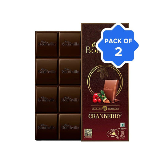 Cadbury Bournville Cranberry Flavoured Chocolate Bar - Pack of 2 : 2 x 80 g
