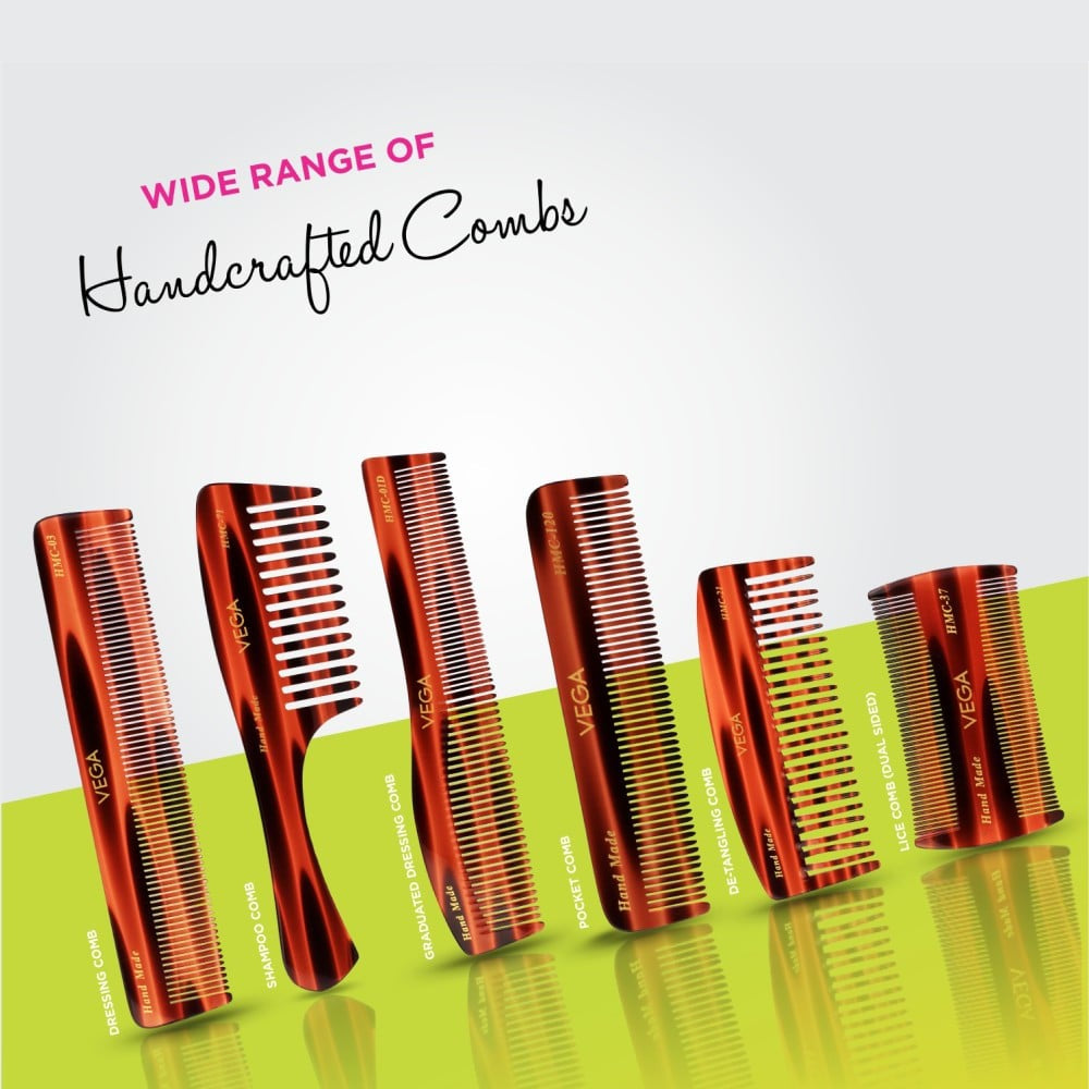 Vega Pocket Hair Comb (Orange, Brown) : 1 piece