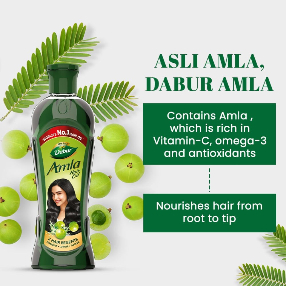 Dabur Amla - Hair Oil 550 ml - Pack of 2 : 2 x 550 ml