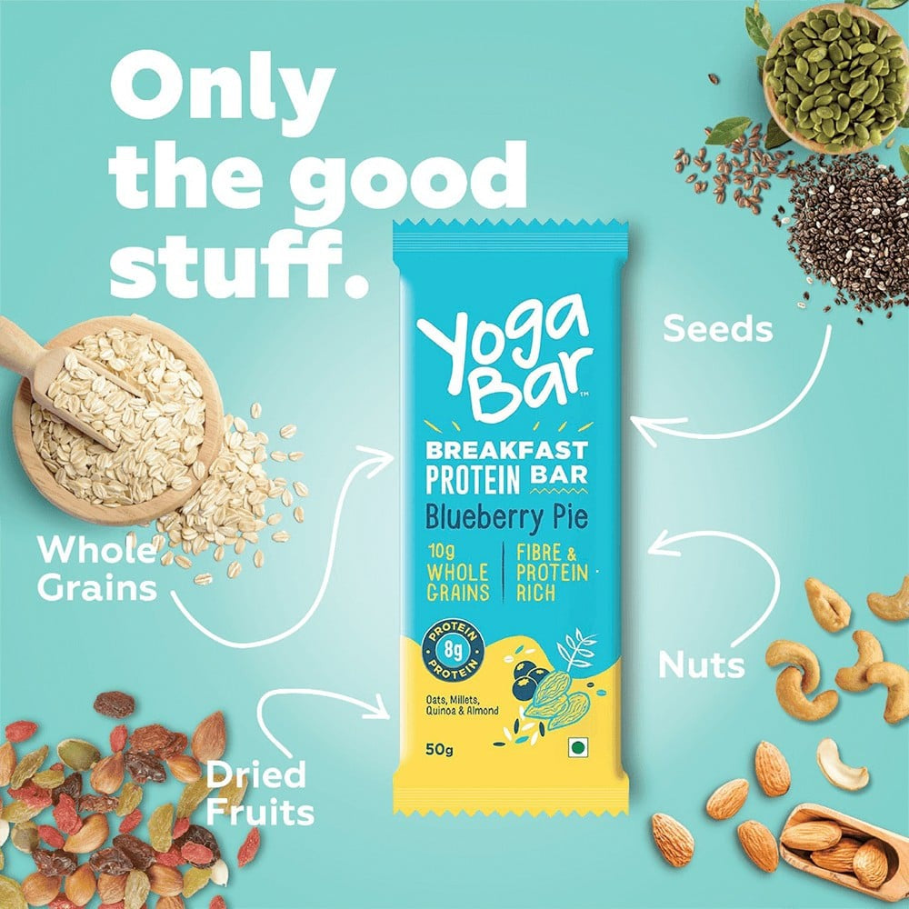 Yoga Bar Assorted Breakfast Protein Bar - Pack of 6 : 6 x 45 g