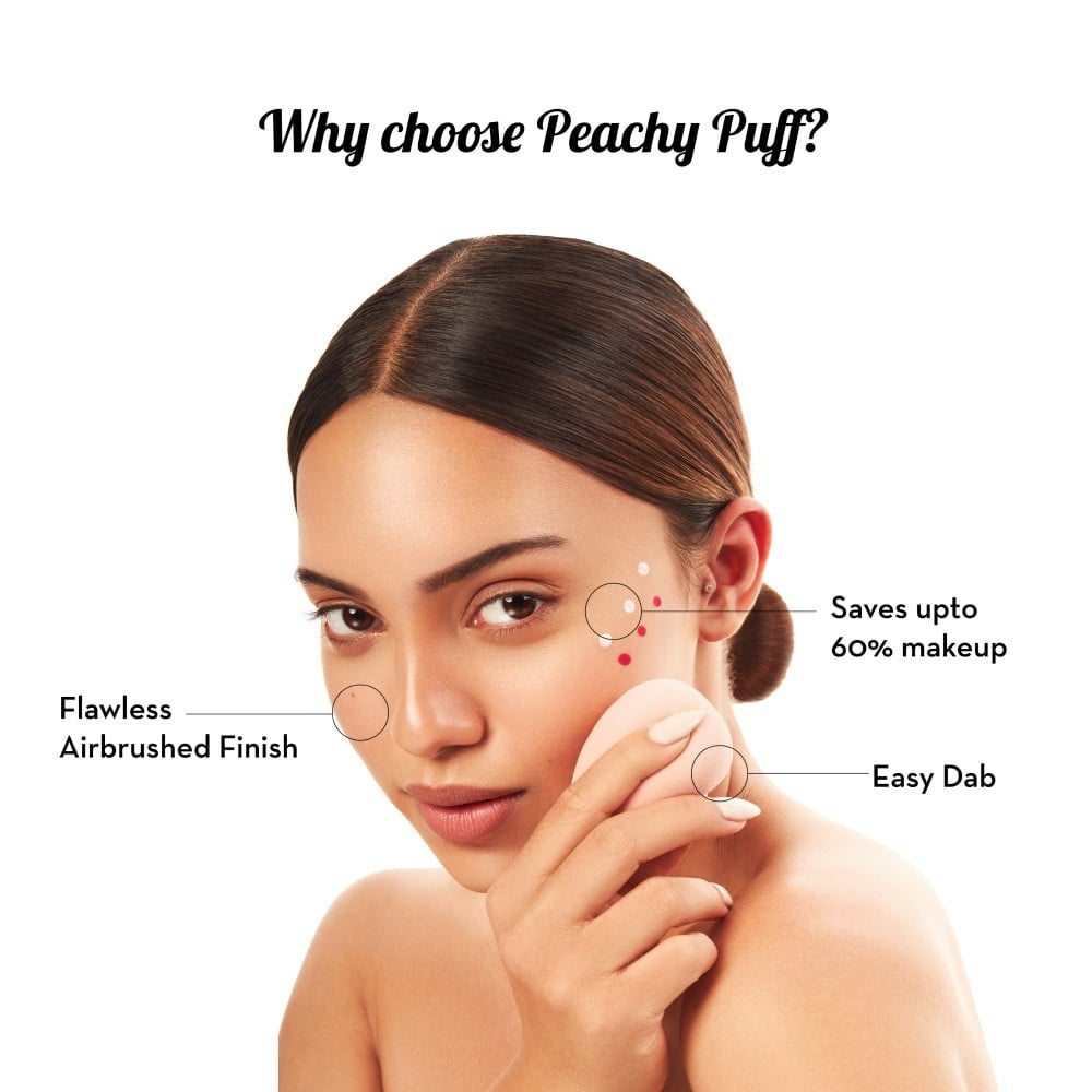 Plush Peachy Puff Beauty Blender with Case : 1 piece