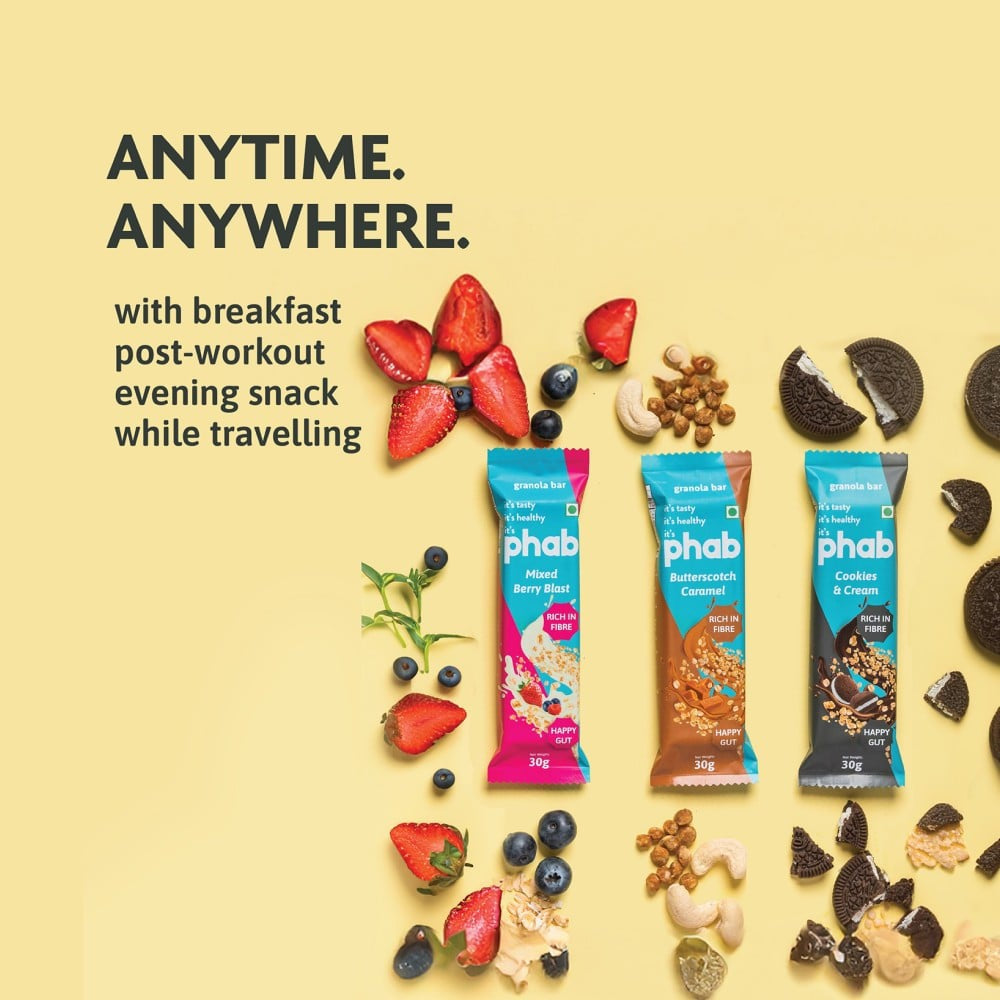 Phab Granola Bar Variety Protein Bar (Variety Pack) : 6 x 30 g