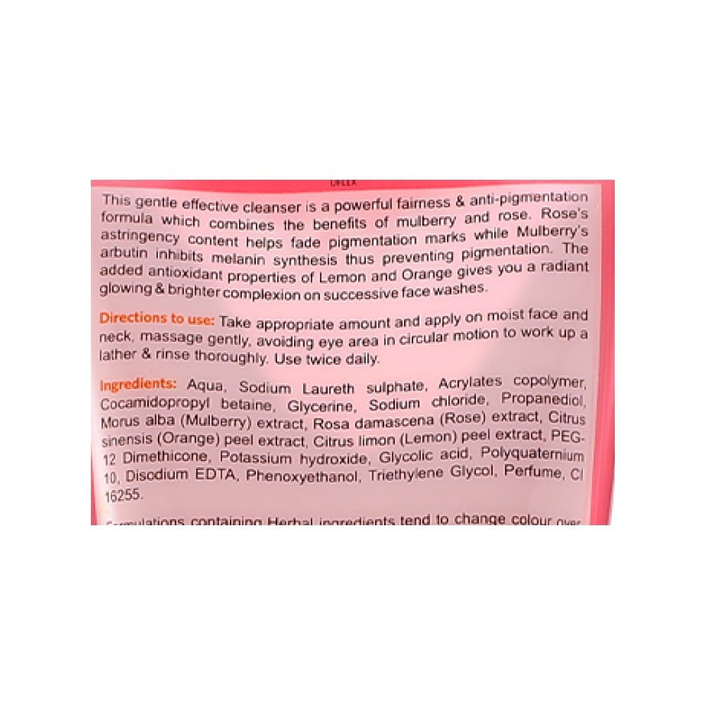 VLCC Mulberry & Rose Fairness Face Wash - Buy 1 Get 1 Free : 2x150 ml