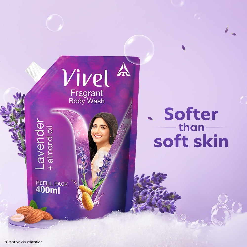 Vivel Fragrant Body Wash (Lavender + Almond Oil) : 400 ml