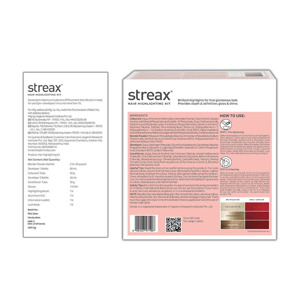 Streax Highlighting Hair Colour Kit (Crimson Red) : 1 pack