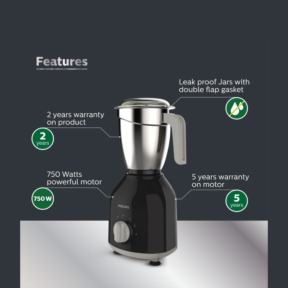 Philips Domestic ?HL7756/01 750W Juicer Mixer Grinder (Black) : 1 unit