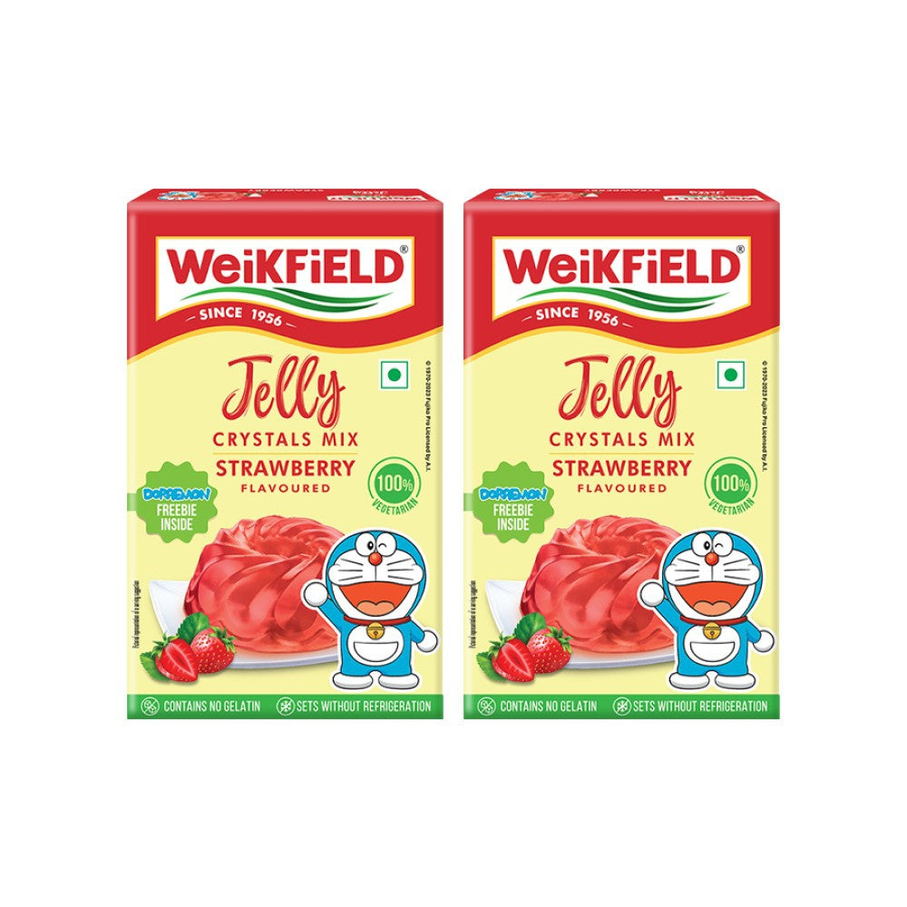 Weikfield Strawberry Crystals Jelly Mix - Pack of 2 : 2 x 90 g