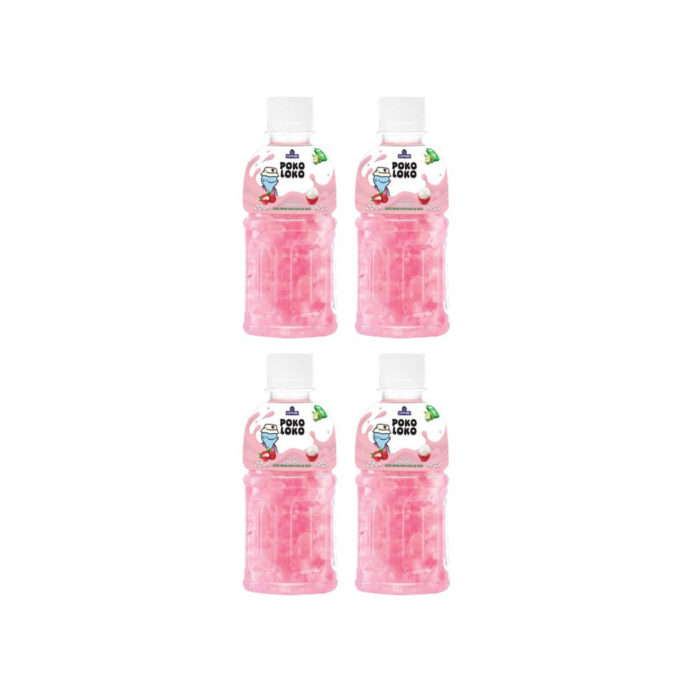 Poko Loko Lychee Nata Juice - Pack of 4 : 4 x 300 ml