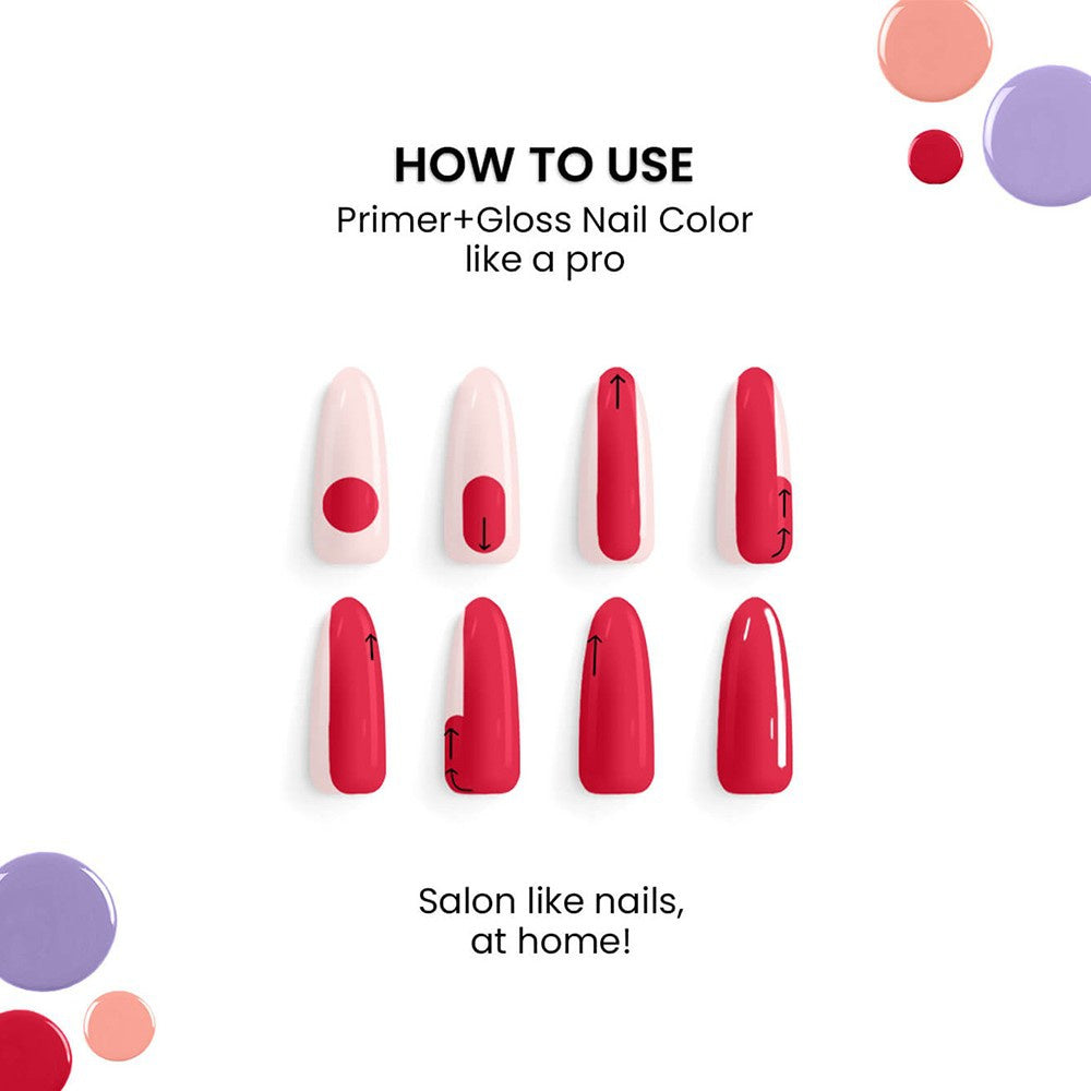 Lakme 9To5 Primer + Gloss Pink Pace Nail Paint (Pink Pace) : 6 ml