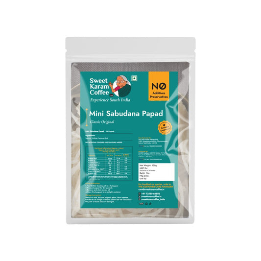 Sweet Karam Coffee Mini Sabudana Papad : 100 g