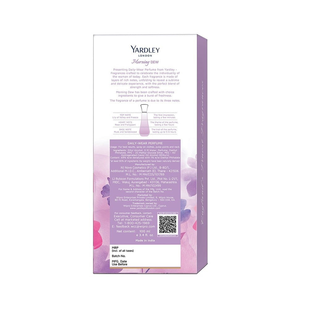 Yardley London Morning Dew Daily Wear Perfume : 100 ml