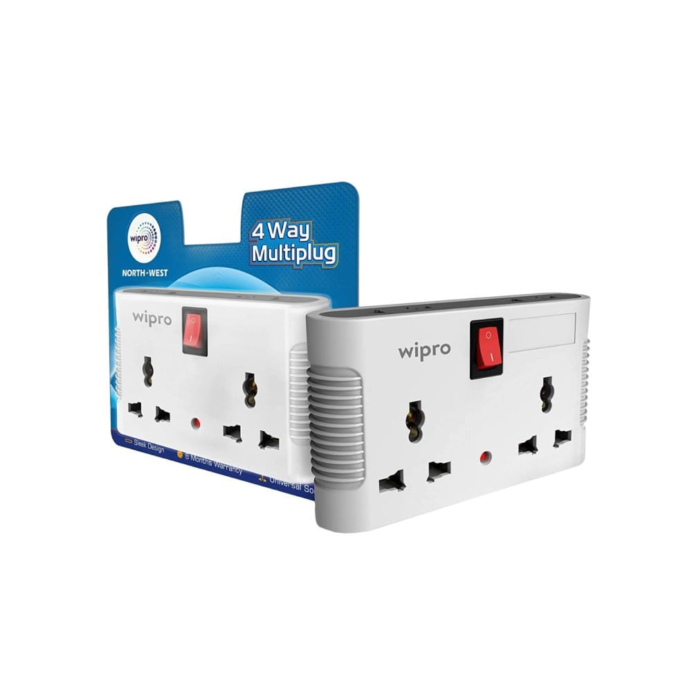 Wipro 4 Way Multi Plug (White) : 1 unit