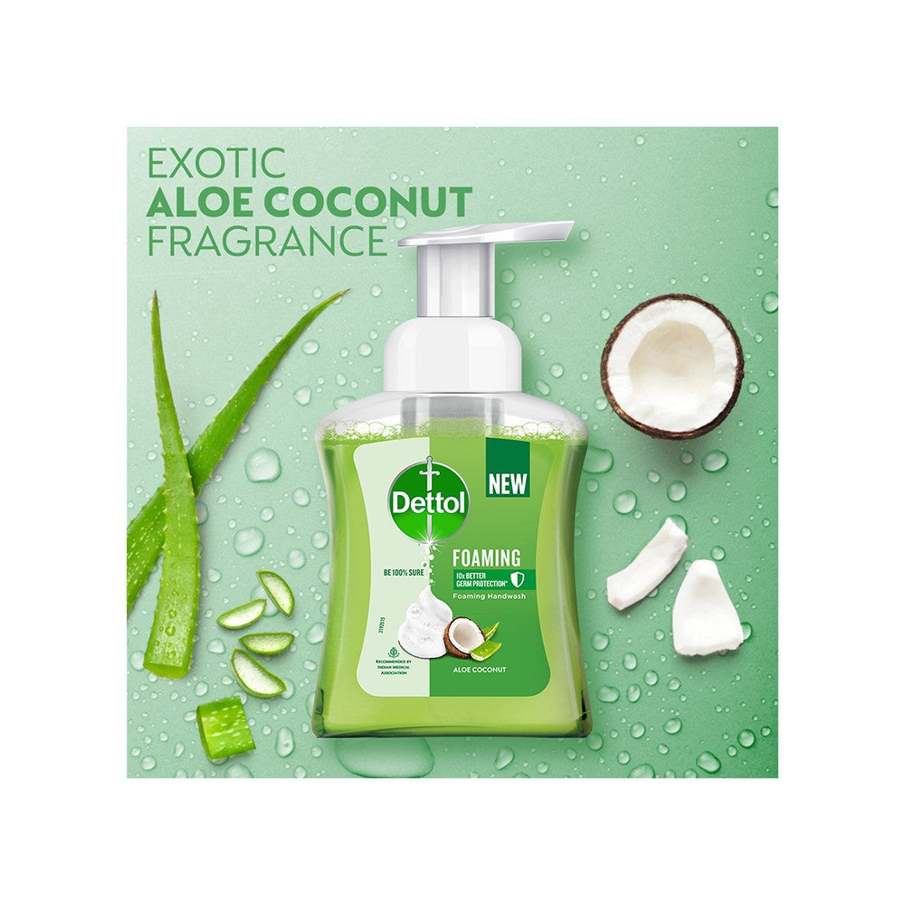 Dettol Strawberry Fragrance Foaming Hand Wash + Aloe Coconut Foaming Hand Wash Combo : 250 ml + 250 ml