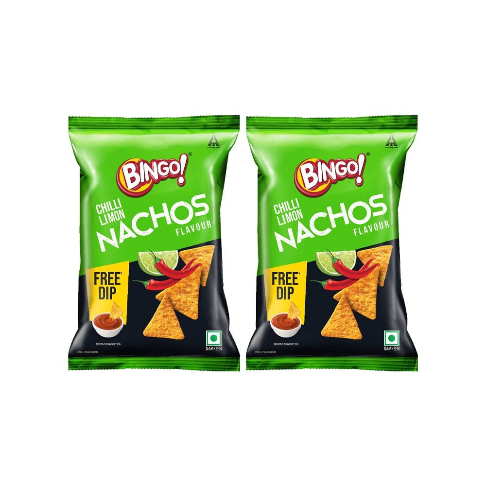 Bingo Chilli Limon Nachos - Pack of 2 : 2 x 82 g