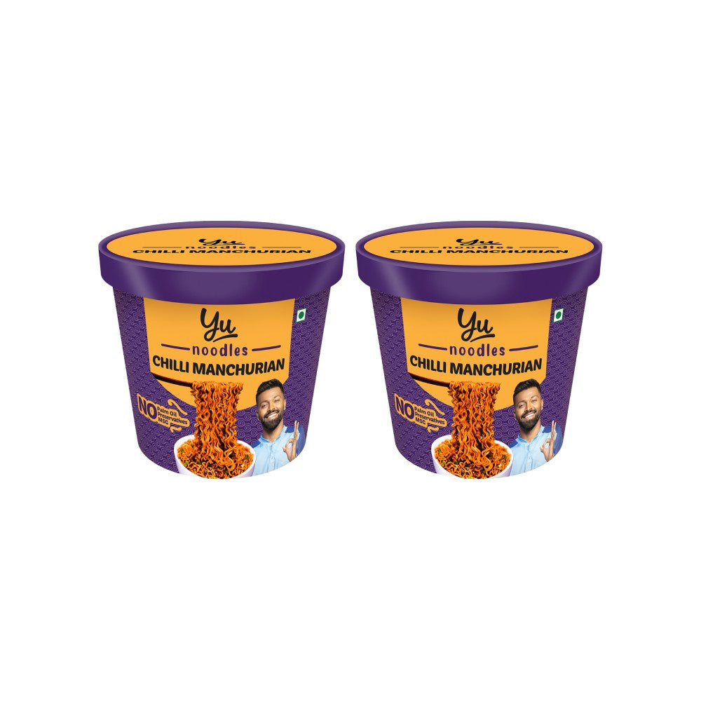 Yu Chilli Manchurian Instant Cup Noodles - Pack of 2 : 2 x 70 g
