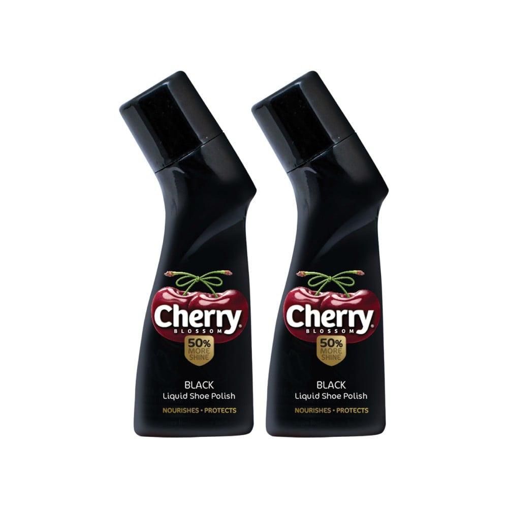 Cherry Blossom Black Liquid Shoe Polish - Pack of 2 : 2 x 75 ml