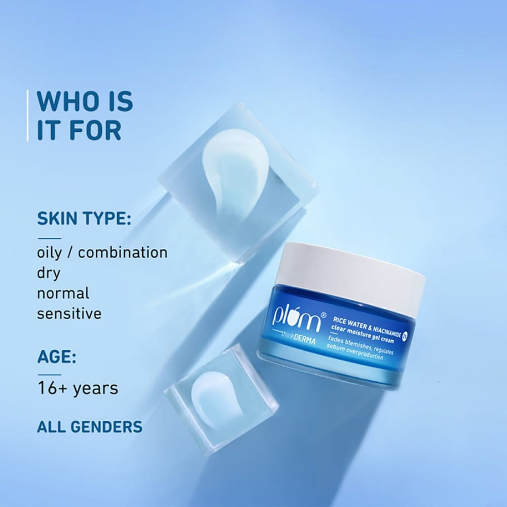 Plum Rice Water & 2% Niacinamide Face Moisturizing Gel : 50 g