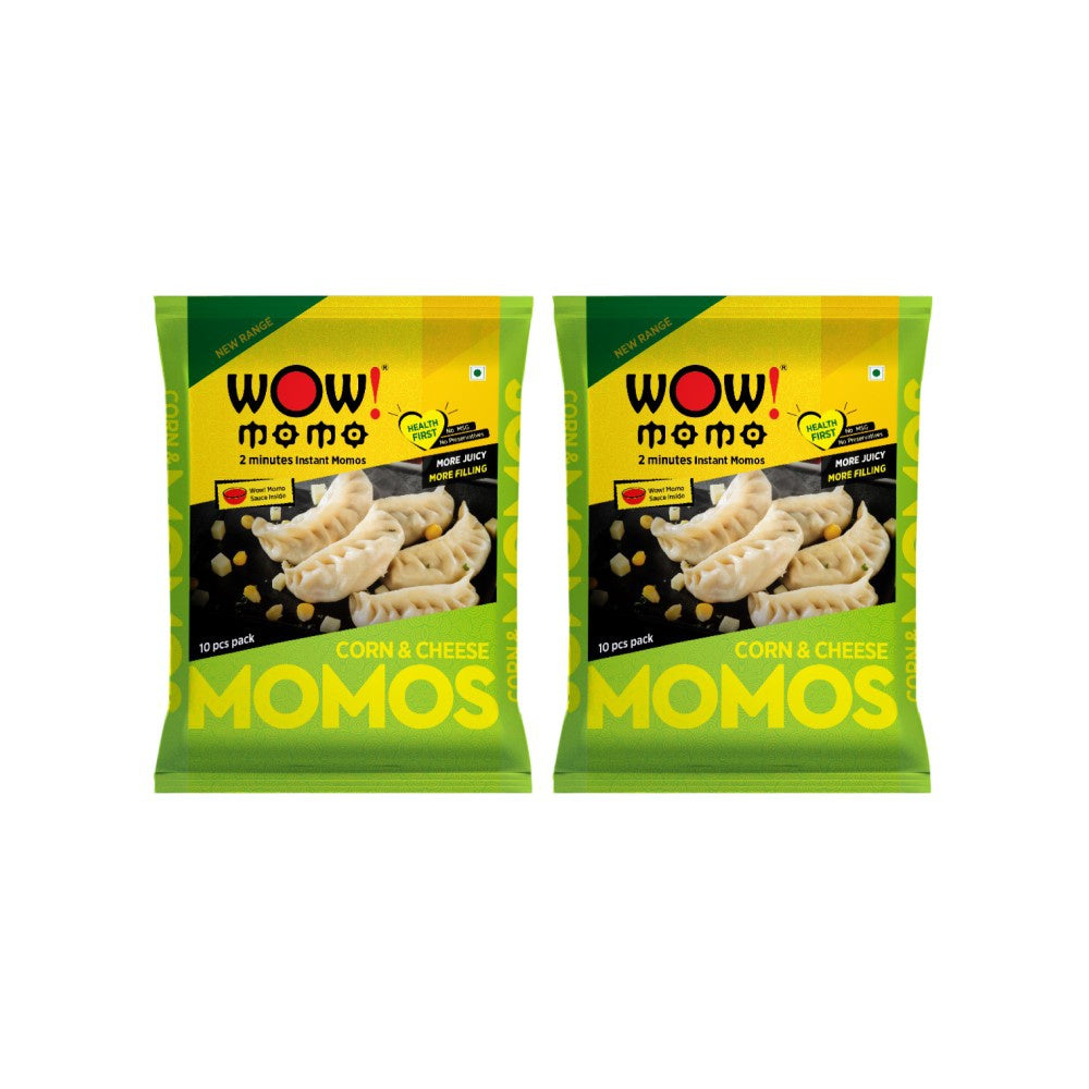 Wow! Momo Corn & Cheese Momos (Frozen) - Pack of 2 : 2 x 1 pack (10 pieces)