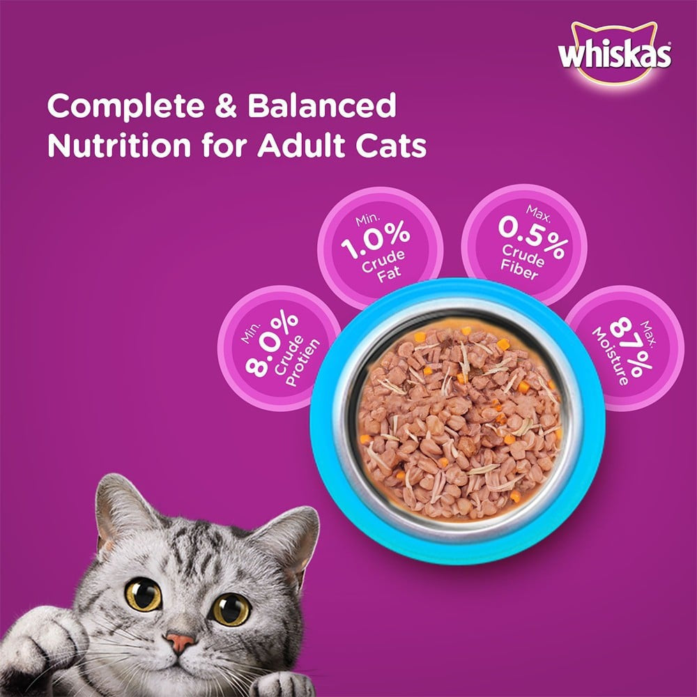 Whiskas Tasty Mix Wet Cat Food (Seafood Cocktail Wakame Seaweed in Gravy, 1+ Years) : 28 x 70 g