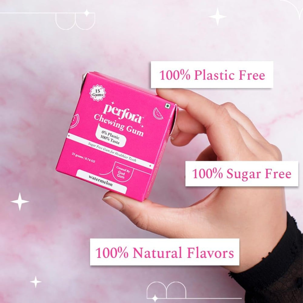 Perfora Plastic Free Watermelon Chewing Gum : 21 g