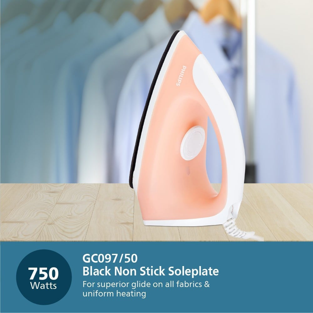 Philips Domestic Classic Dry Iron 750W (Peach) : 1 unit