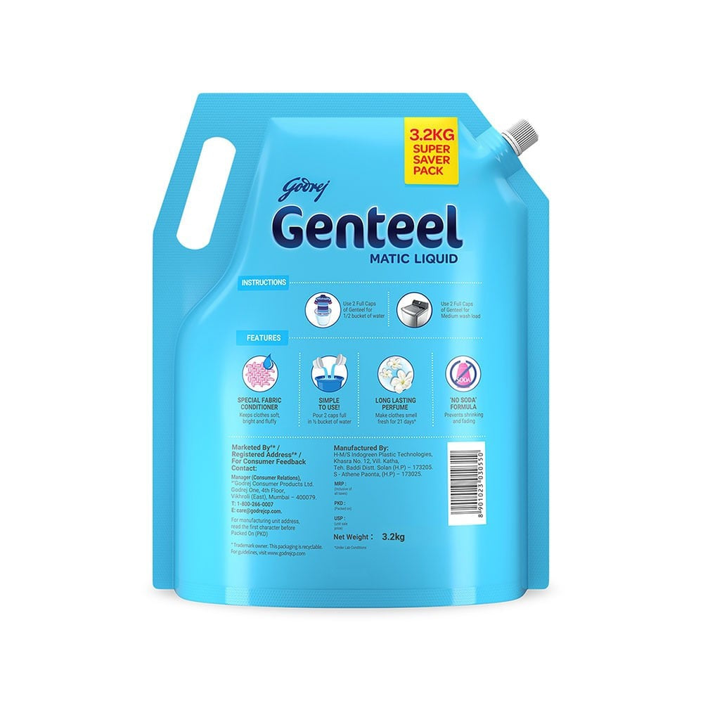 Godrej Genteel Matic Top Load Liquid Detergent : 3.2 kg