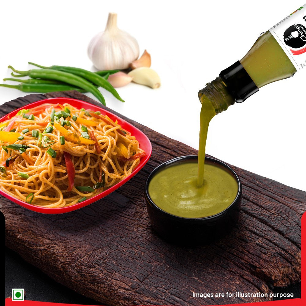 Ching's Secret Veg Hakka Noodles + Green Chilli Sauce Bold & Flavourful Combo : 140 g + 190 g