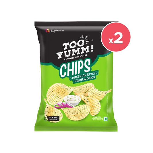 Too Yumm American Style Cream & Onion Potato Chips - Pack of 2 : 2 x 84 g