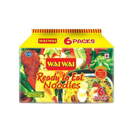 Wai Wai Ready To Eat Chicken Flavoured Noodles : 1 pack (6 pieces)