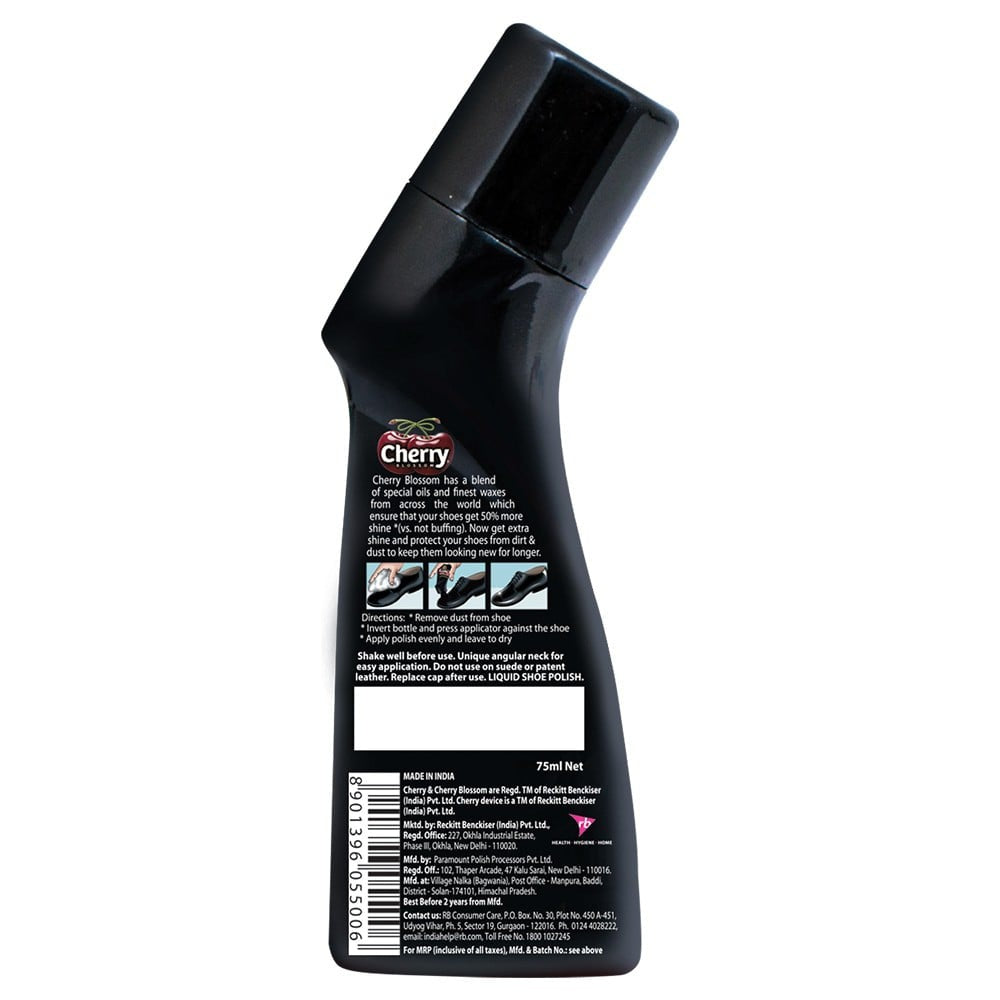 Cherry Blossom Black Liquid Shoe Polish : 75 ml