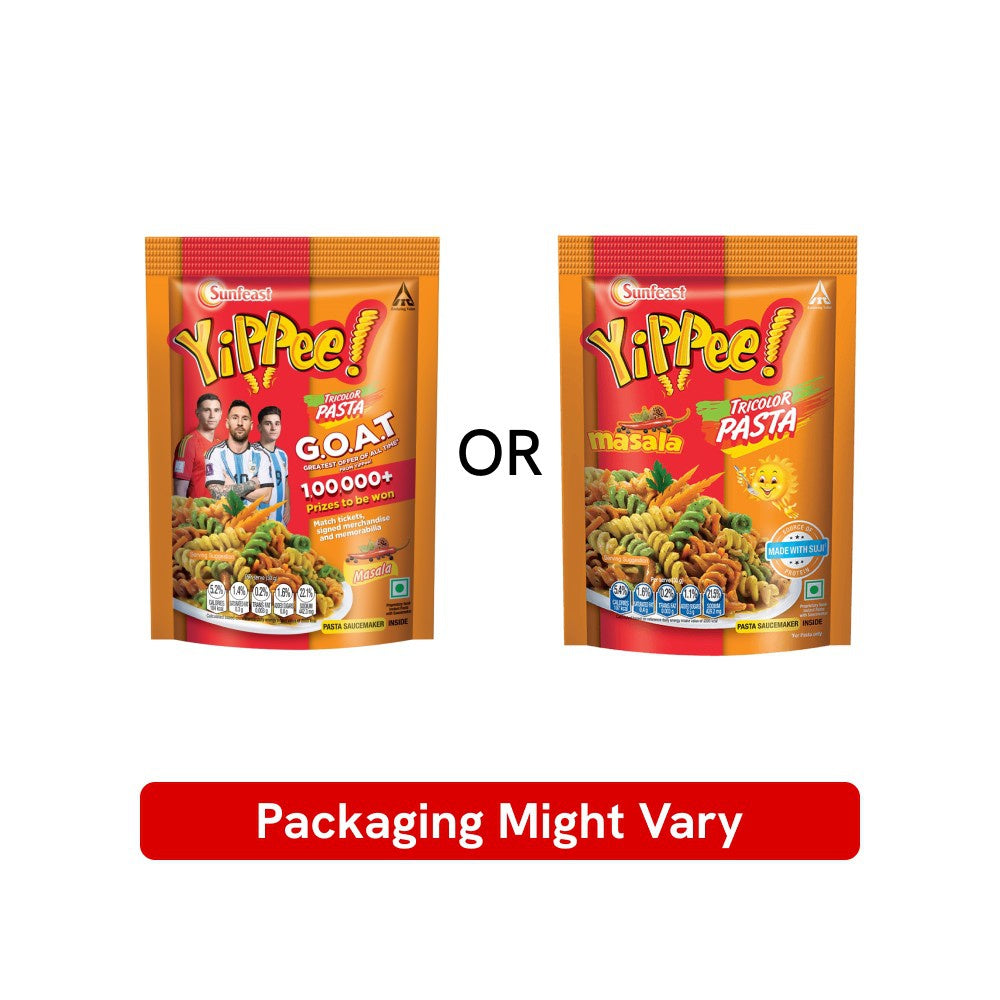 Yippee Tricolor Instant Pasta - Masala - Pack of 2 : 2 x 65 g