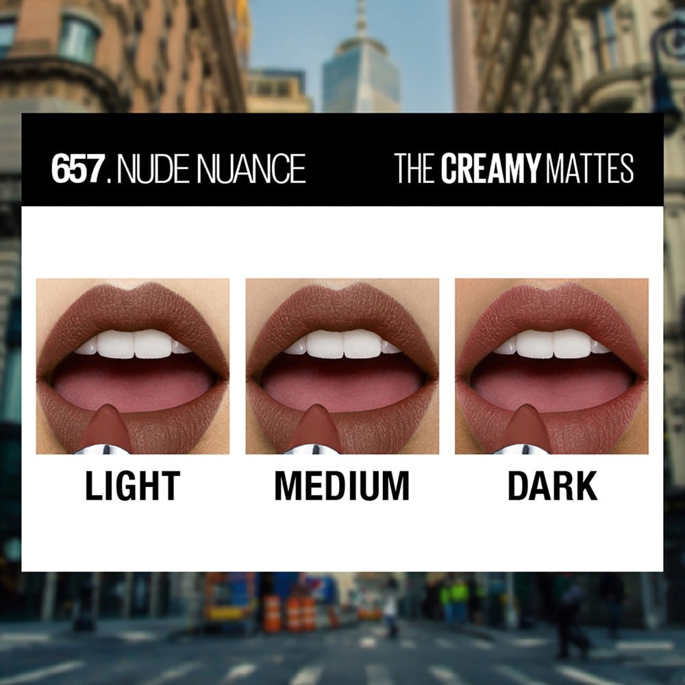 Maybelline New York Color Sensational Creamy Matte Lipstick (Nude Nuance 657) : 3.9 g