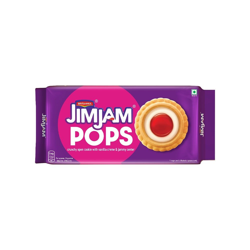 Britannia Treat Jim Jam Pops Crunchy Open Cookies : 350 g