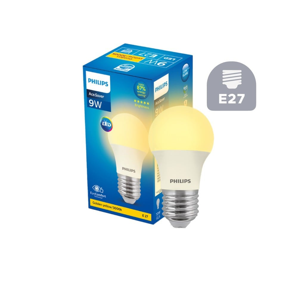 Philips Lighting Ace Saver 9W LED Bulb (Golden Yellow) : 1 piece