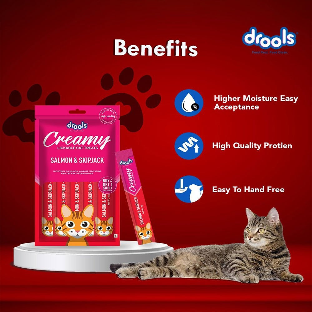 Drools Lickable Salmon & Skipjack Creamy Cat Treat : 75 g