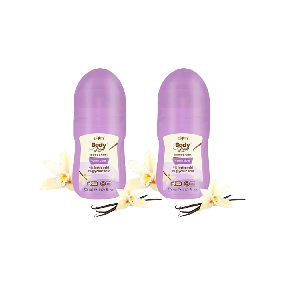 Plum BodyLovin' Vanilla Vibes Deodorant Roll on - Pack of 2 : 2 x 50 ml