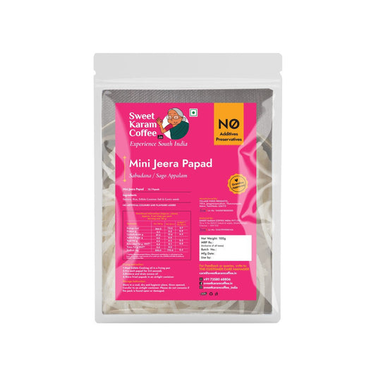Sweet Karam Coffee Mini Jeera Papad Chips : 100 g