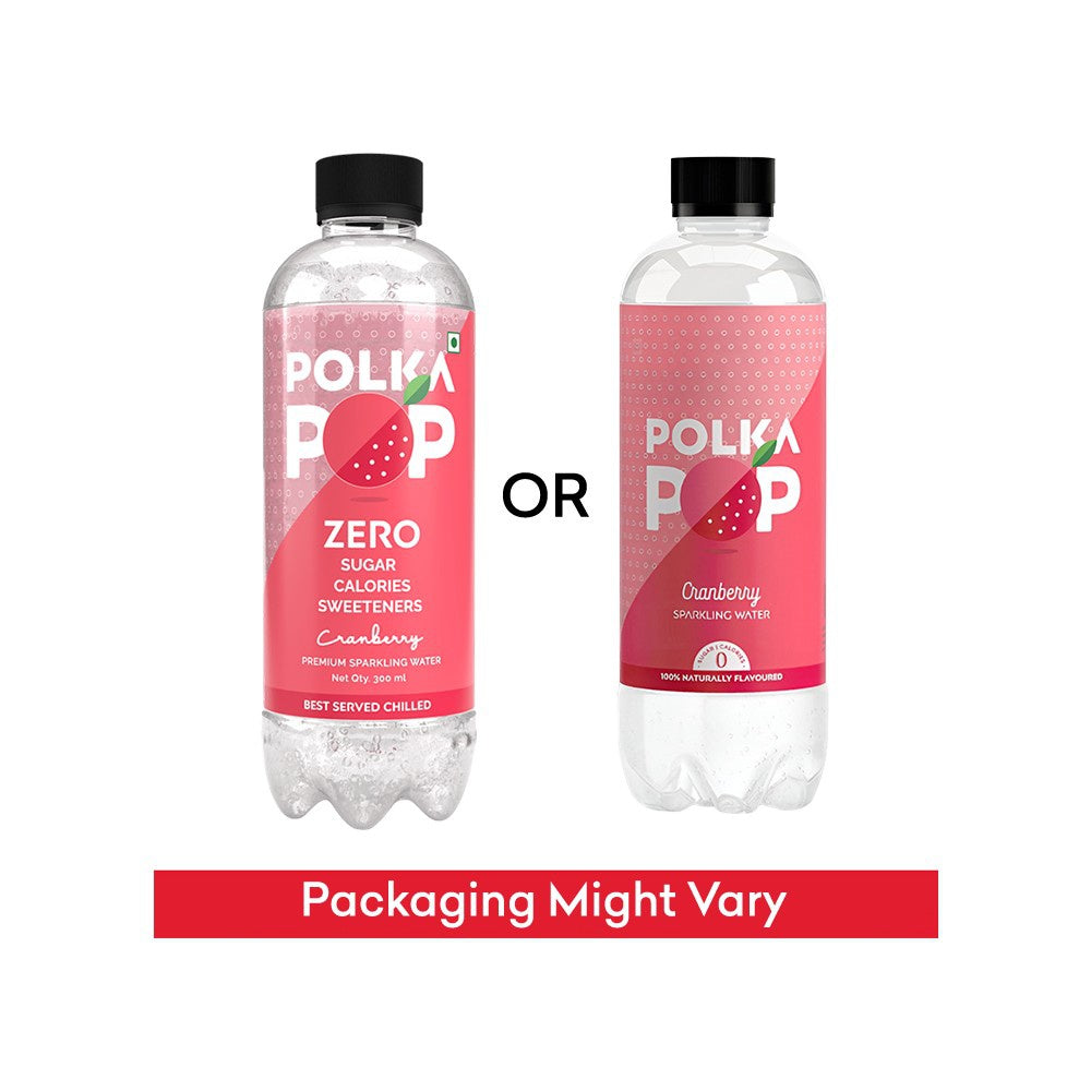 Polka Pop Zero Sugar Cranberry Sparkling Water : 300 ml