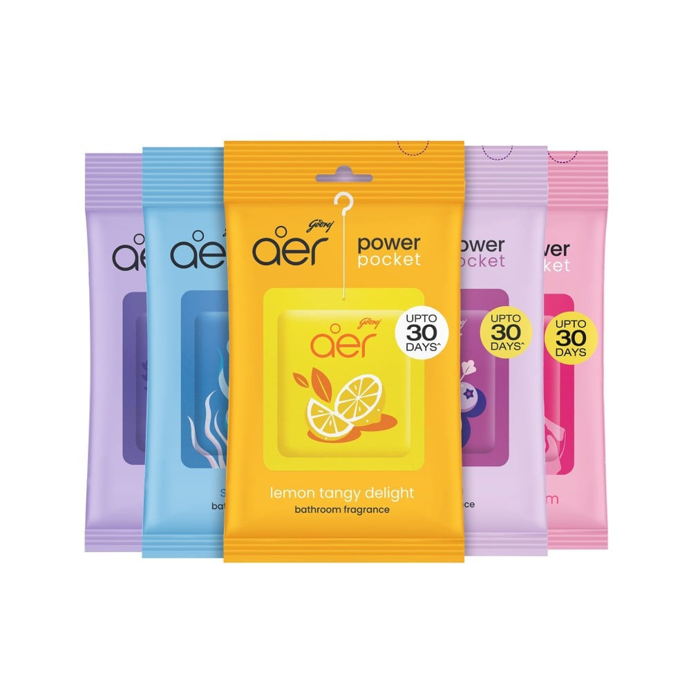 Godrej Aer Power Pocket Air Freshener - Pack of 5 : 5 x 10 g
