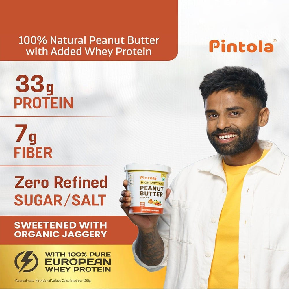 Pintola High Protein Crunchy Peanut Butter - Pack of 2 : 2 x 510 g